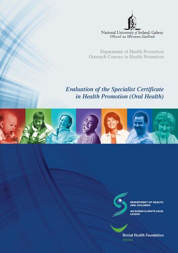 Evaluation of Spec. Cert in Health Promotion (Oral Health)Final Copy Nov 30 2007